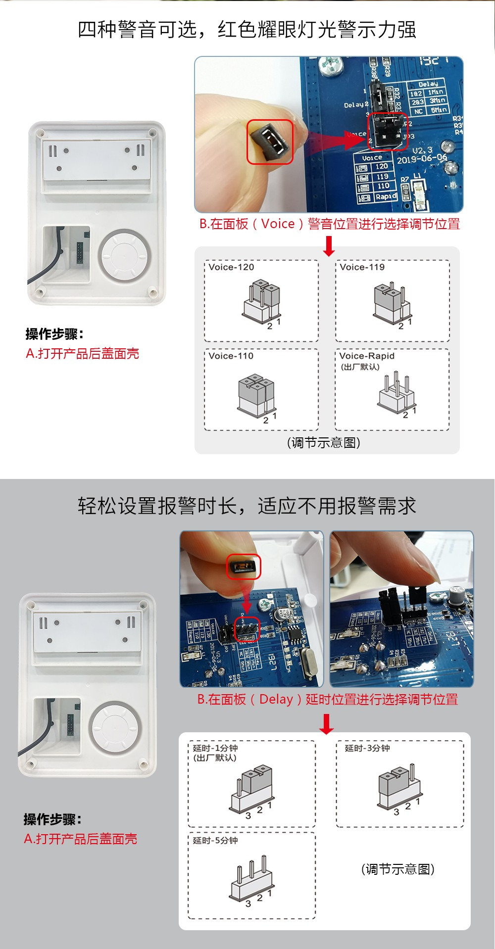 无线户外太阳能声光报警器 (型号HG-523)