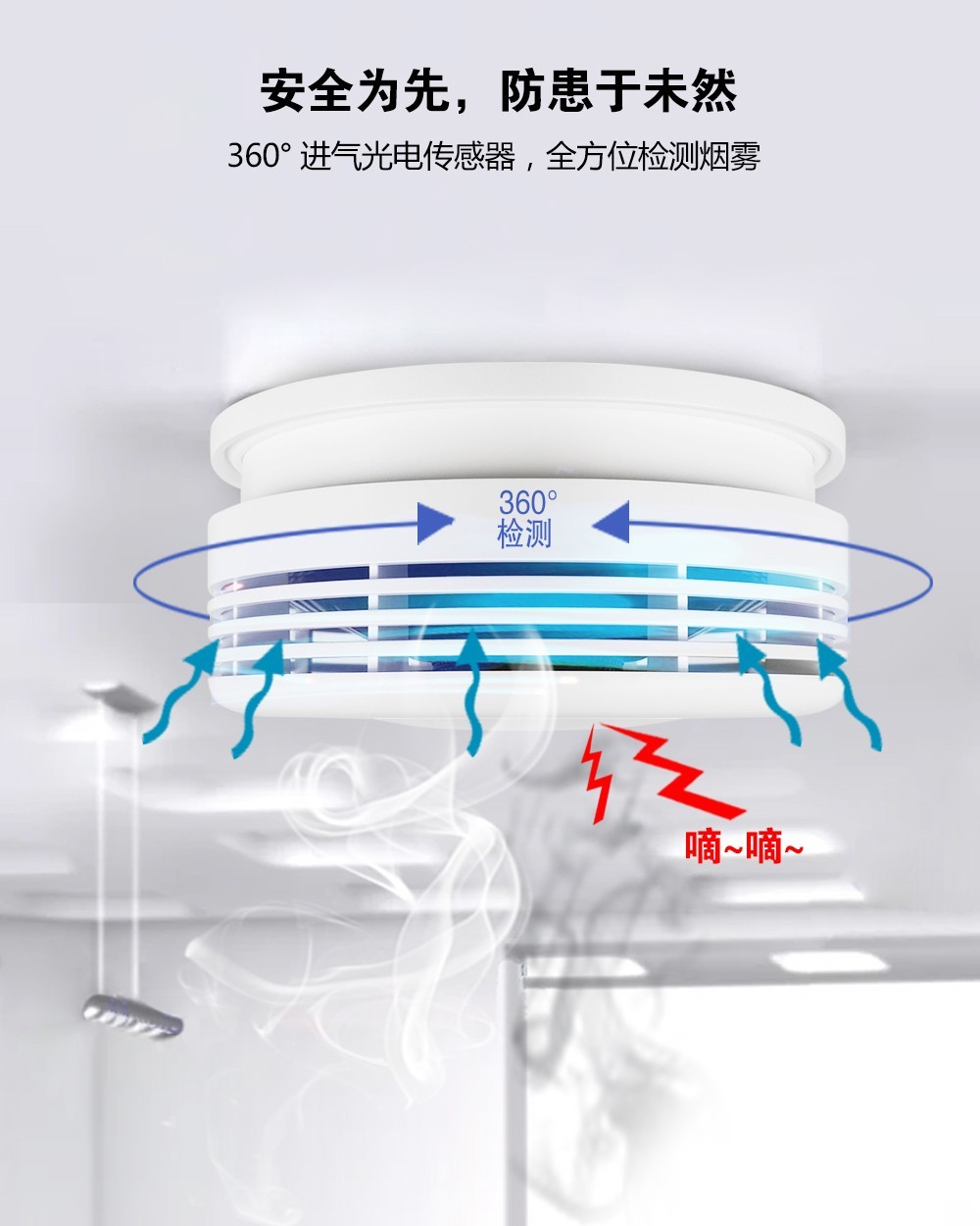 WIFI智能烟雾报警器 （型号HG-443W）