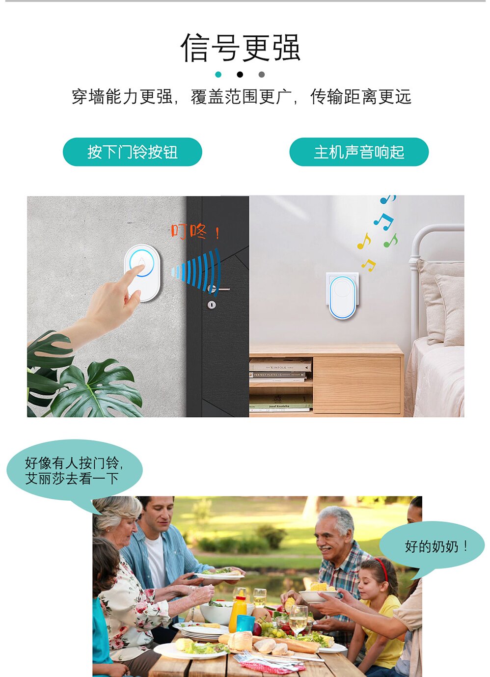 HG-DB10无线门铃报警器