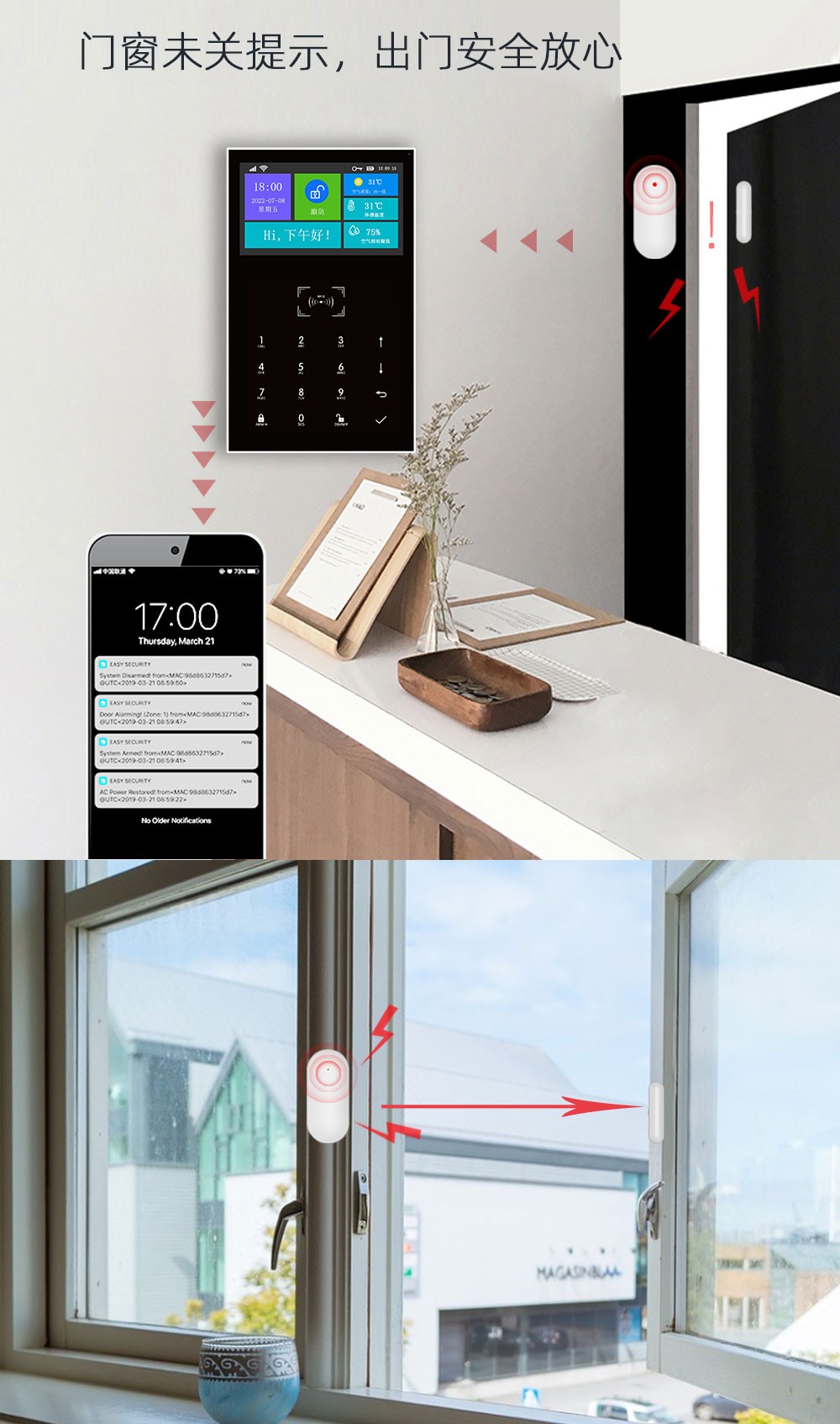WiFi+GSM/4G报警主机 (型号HG-109)
